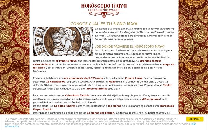 Screenshot of horoscopomaya.net