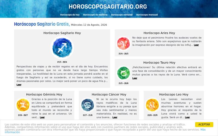 Screenshot of horoscoposagitario.org