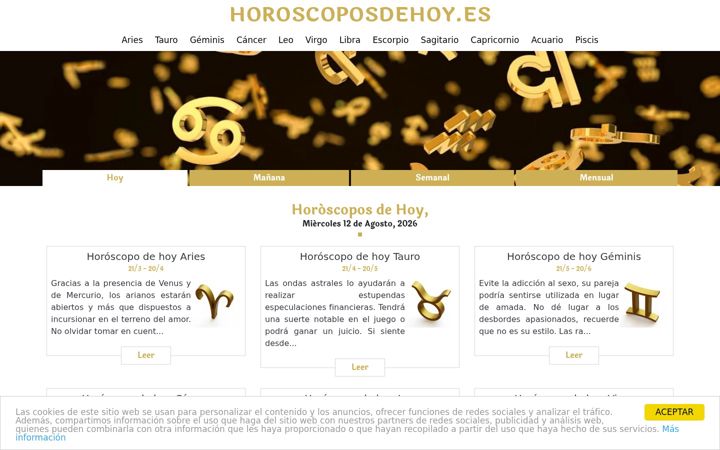 Screenshot of horoscoposdehoy.es