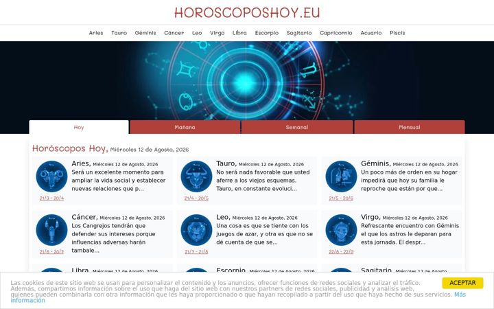 Screenshot of horoscoposhoy.eu
