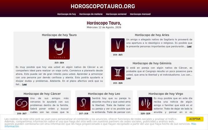Screenshot of horoscopotauro.org