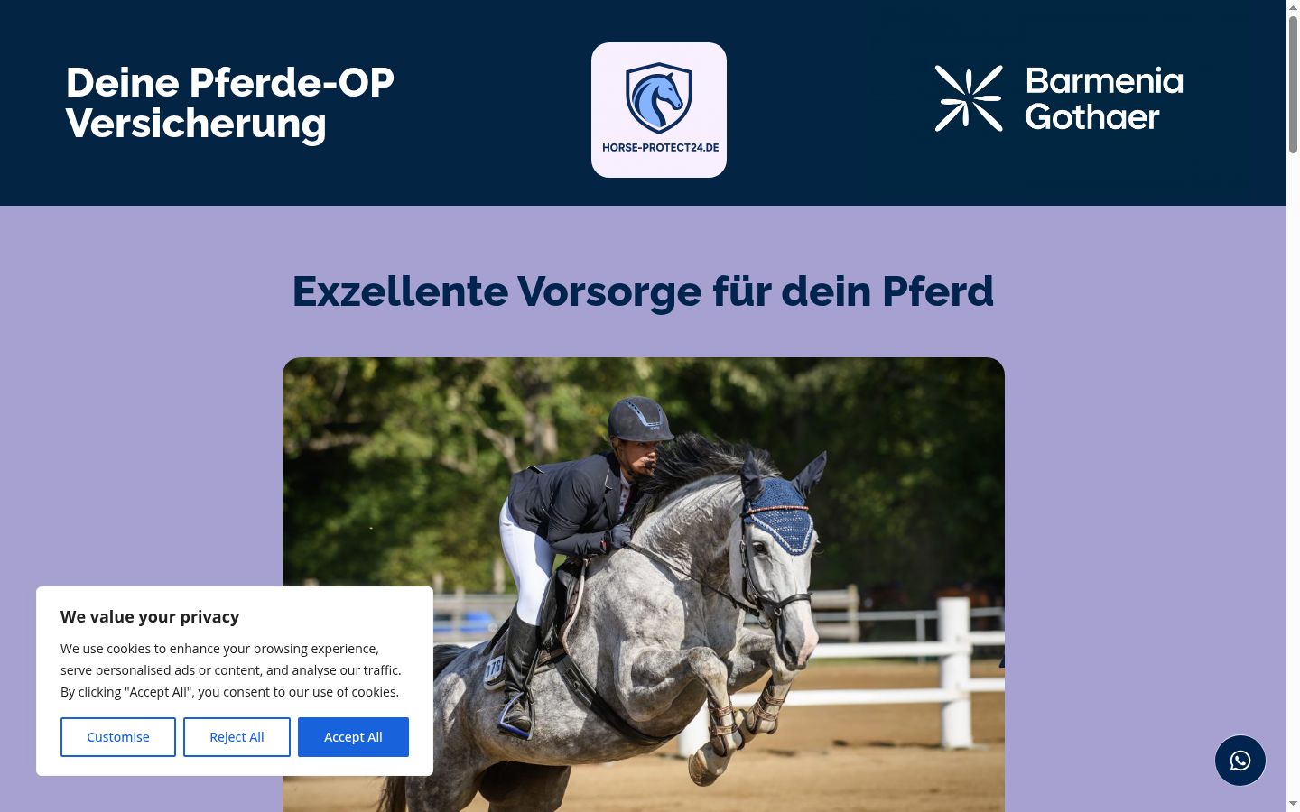 Screenshot des Einwilligungsbanners vor jeglicher Interaktion