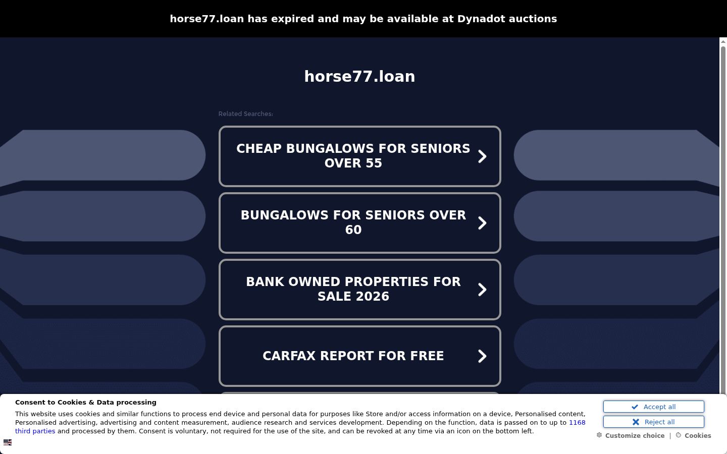 Screenshot of the consent banner shown before any interaction