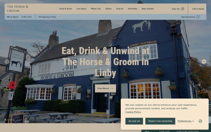 Screenshot of horseandgroompublinby.co.uk