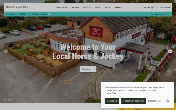 Screenshot of horseandjockeyupton.co.uk