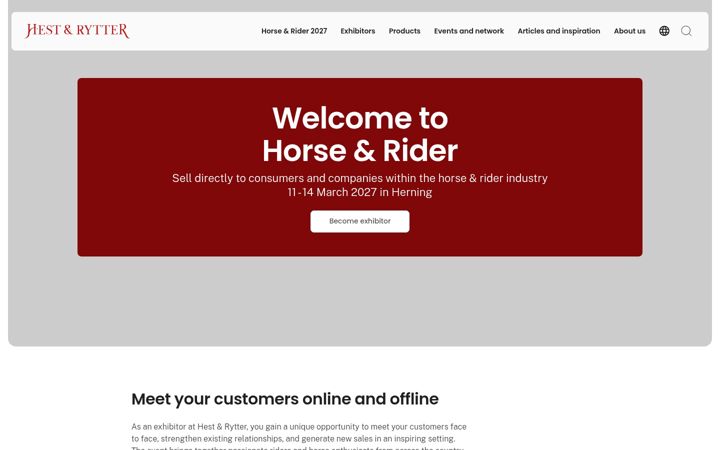 Skjermbilde av horseandrider.dk