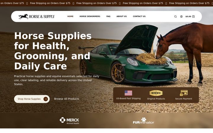 Screenshot of horseandsupply.com