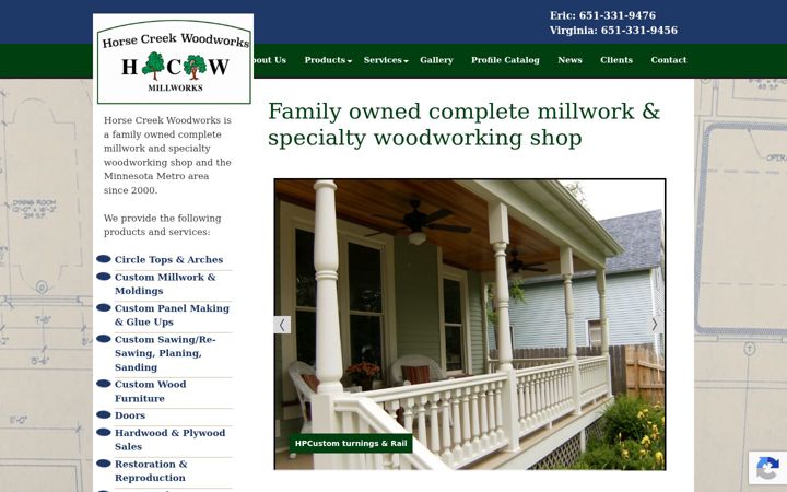 Screenshot of horsecreekwoodworks.com
