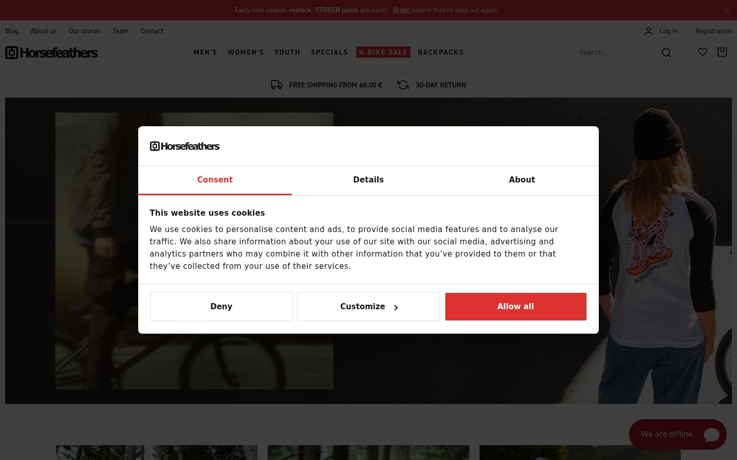 Screenshot van de toestemmingsbanner zoals getoond vóór enige interactie