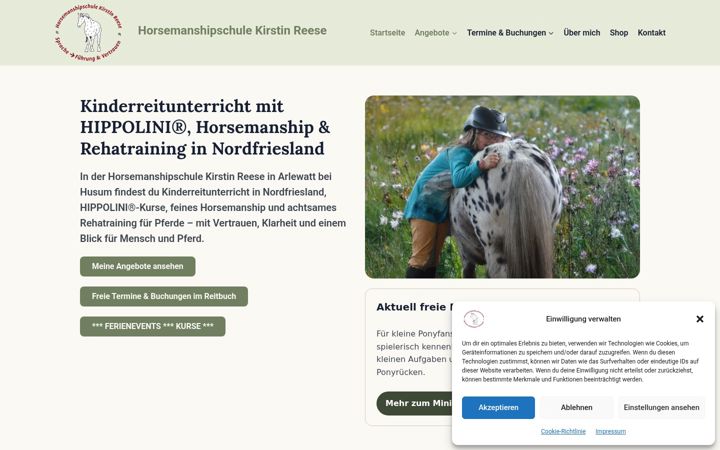 Screenshot of horsemanshipschule.de