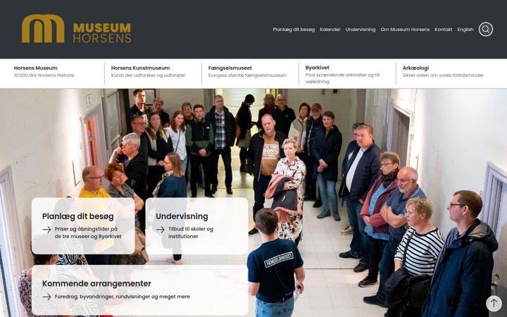 Screenshot of horsensmuseum.dk