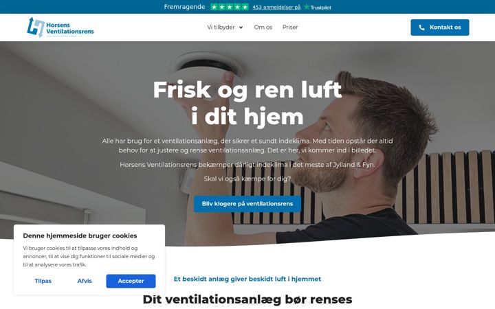 Screenshot of horsensventilationsrens.dk