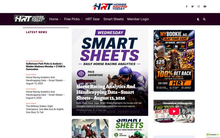 Screenshot of horseracingtoday.net