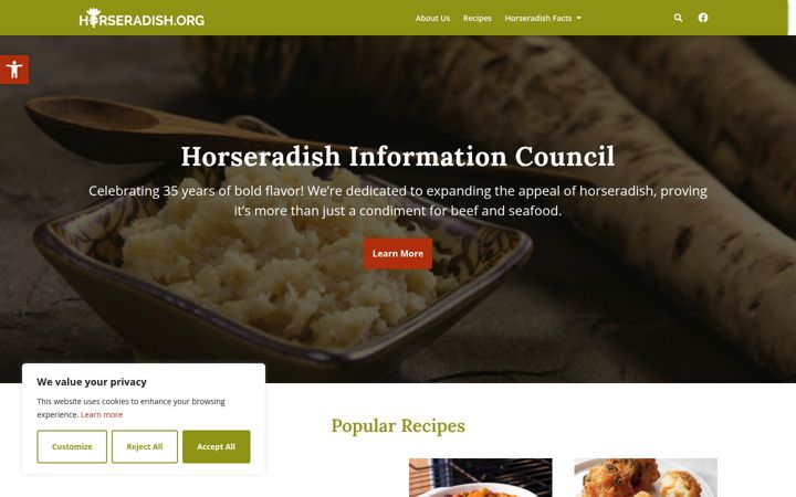 Screenshot of horseradish.org