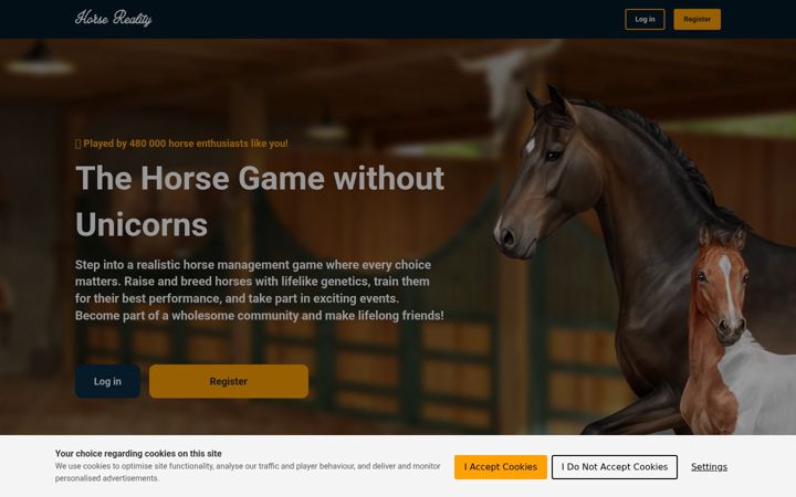 Ekrānuzņēmums no horsereality.com