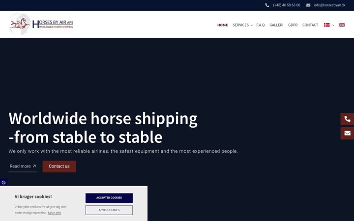 Screenshot of horsesbyair.dk