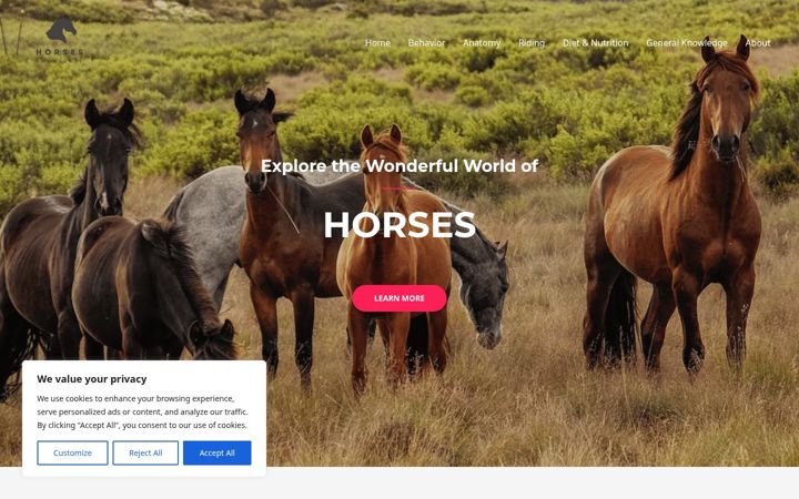Screenshot of horsesknowledge.com