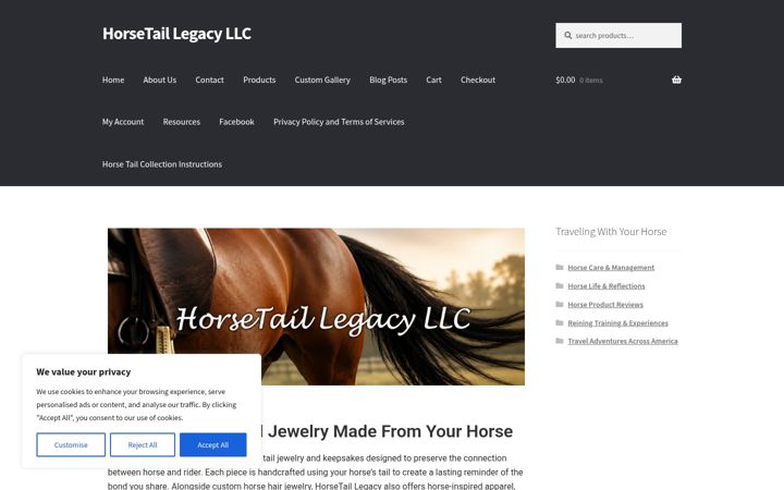 Screenshot of horsetaillegacy.com