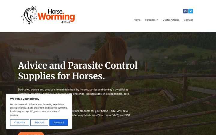 Screenshot of horseworming.co.uk