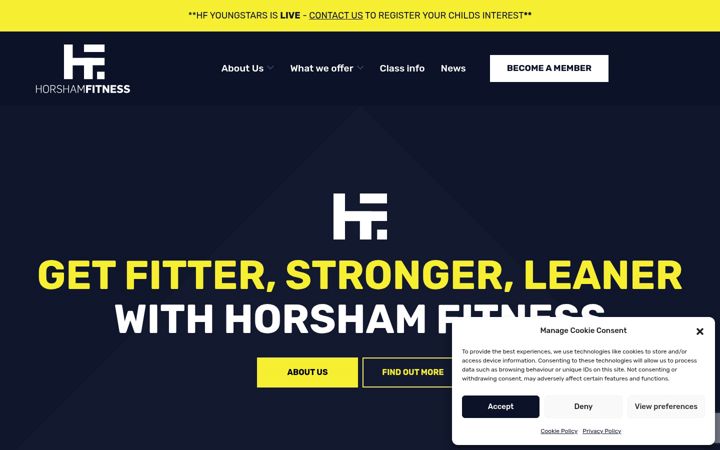 Screenshot of horshamfitness.co.uk