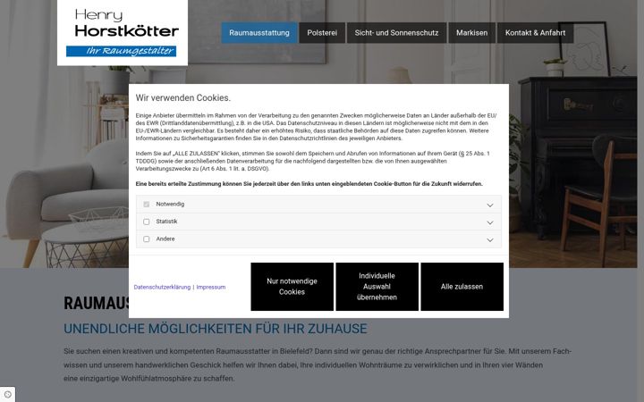 Screenshot of horstkoetter-raumausstatter-bielefeld.de