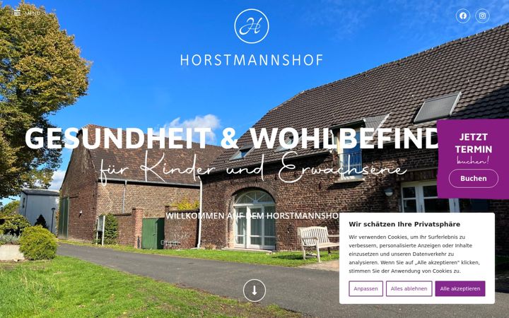 Screenshot of horstmannshof.de