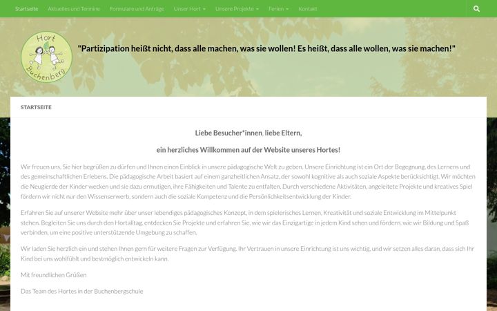 Screenshot of hort-buchenbergschule.de