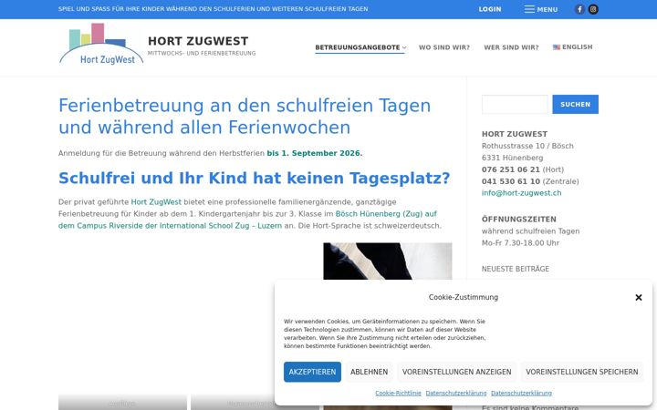 Screenshot of hort-zugwest.ch