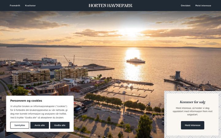 Screenshot of hortenhavnepark.no