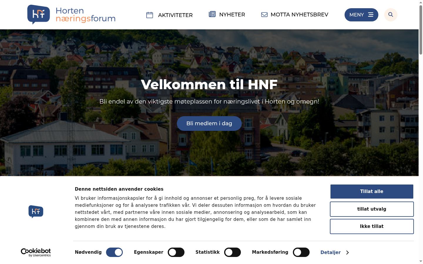 Screenshot des Einwilligungsbanners vor jeglicher Interaktion
