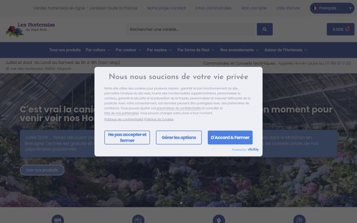 Screenshot of hortensias.fr