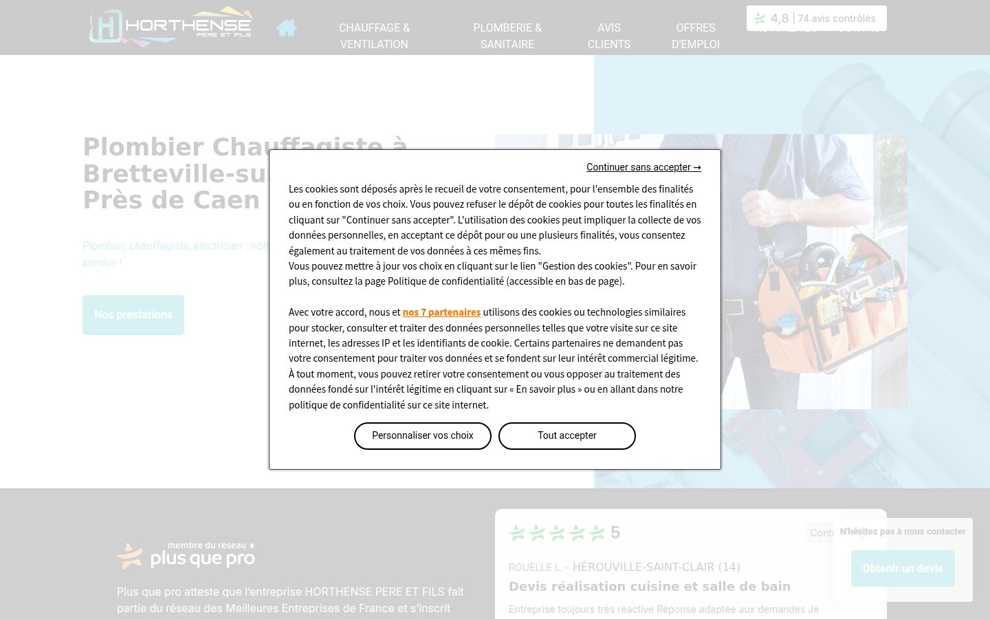 Screenshot des Einwilligungsbanners vor jeglicher Interaktion