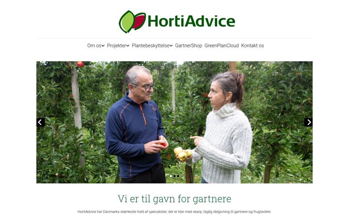 Screenshot of hortiadvice.dk