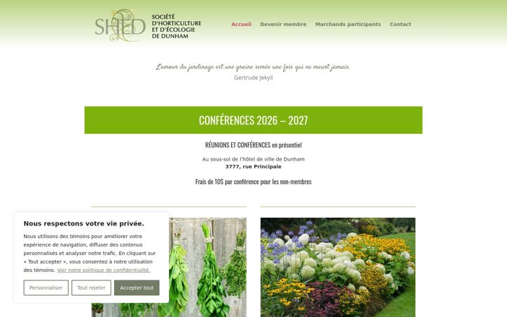 Screenshot of horticulturedunham.org