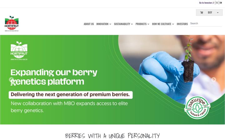 Screenshot of hortifrut.com