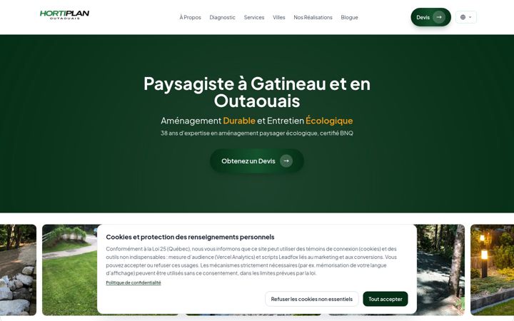 Screenshot of hortiplanoutaouais.ca