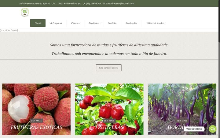 Screenshot of hortochapero.com.br