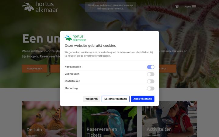 Screenshot of hortusalkmaar.nl