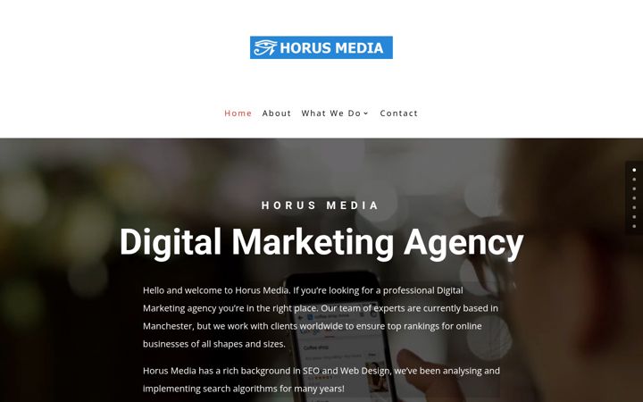 Screenshot of horusmedia.co.uk