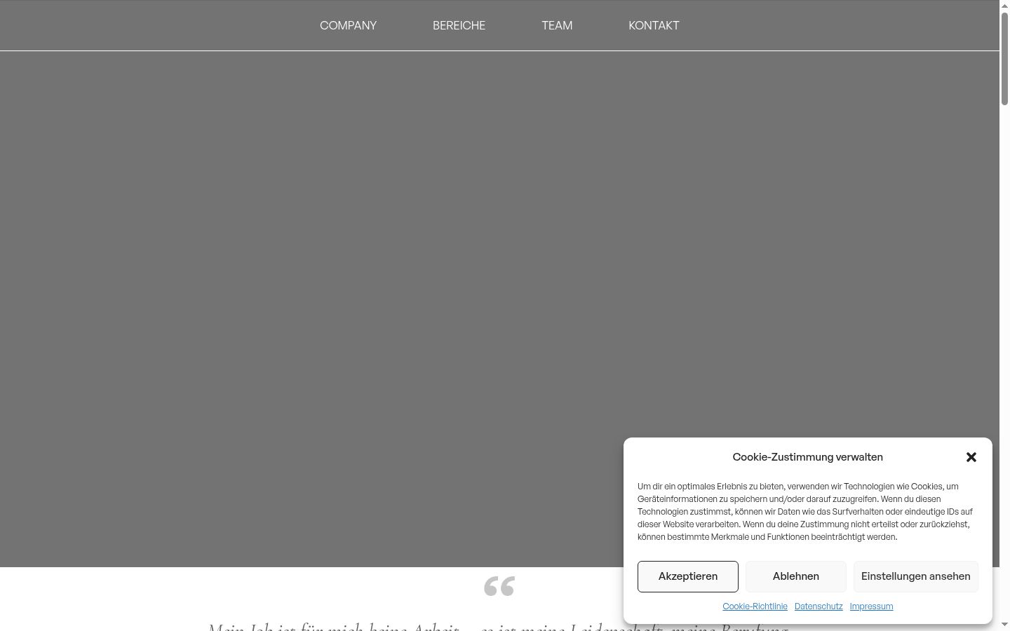 Screenshot del banner di consenso mostrato prima di qualsiasi interazione