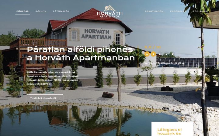 Screenshot of horvathapartmanok.hu