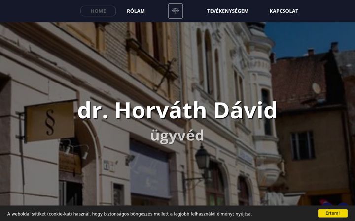 Screenshot of horvathdavidugyved.com