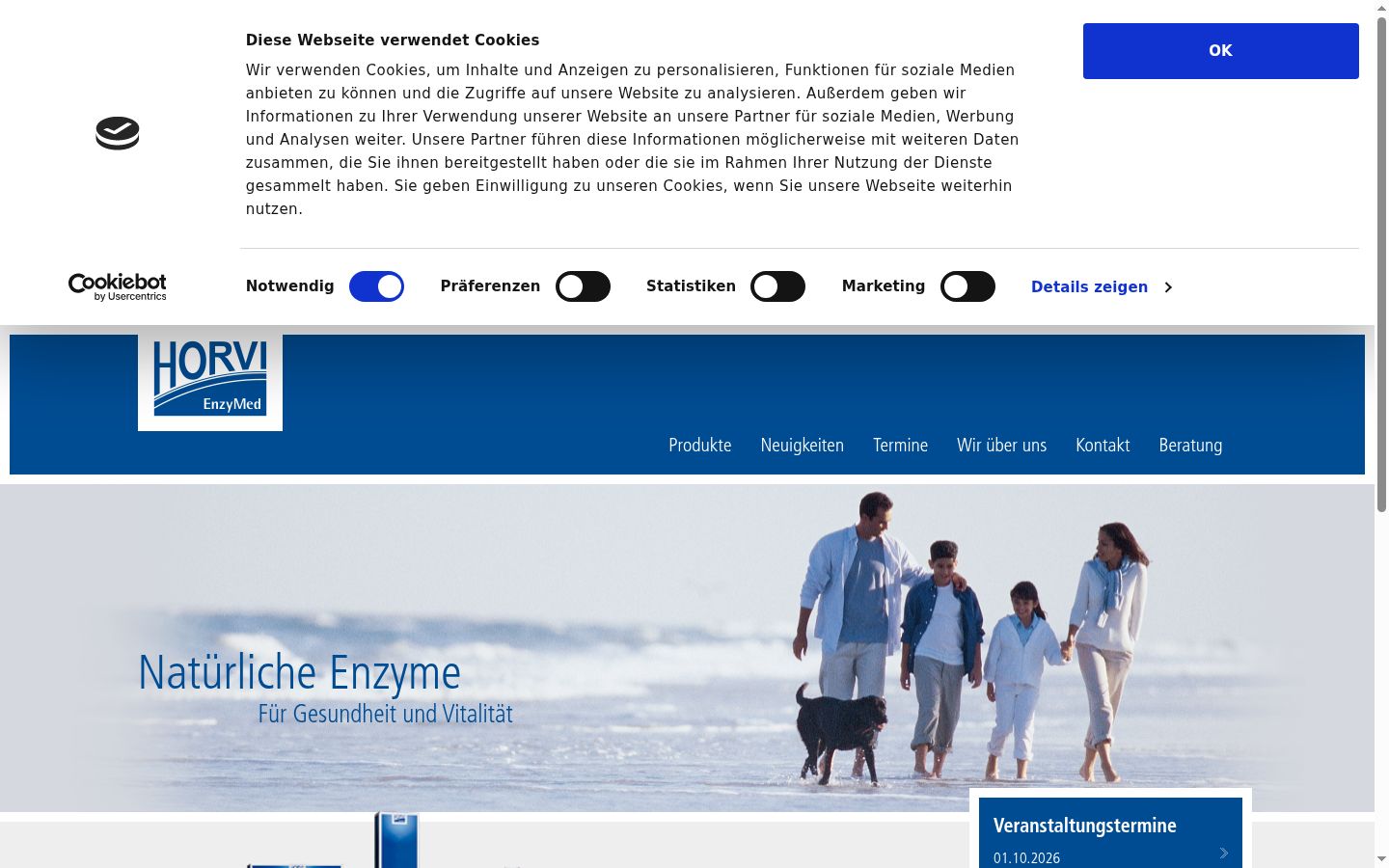 Screenshot of the consent banner shown before any interaction