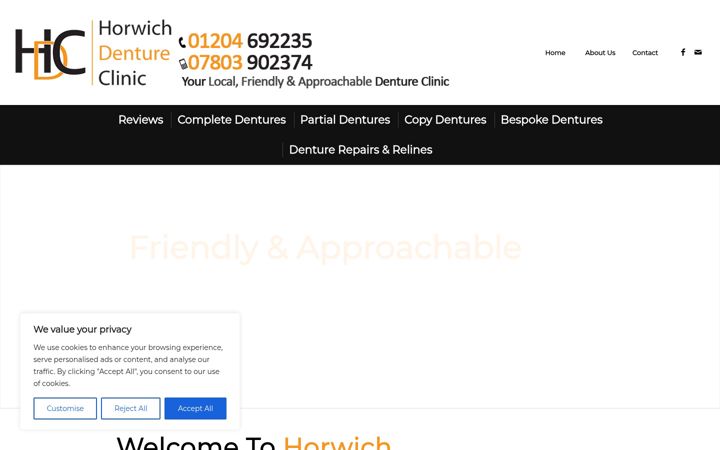 Screenshot of horwichdentureclinic.co.uk