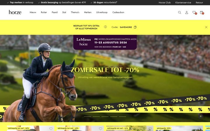 Screenshot of horze.nl