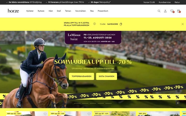 Screenshot of horze.se