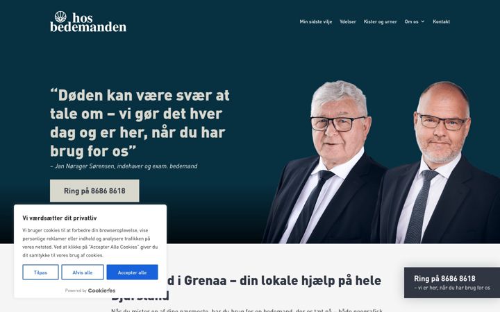Screenshot of hosbedemanden.dk