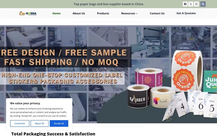 Screenshot of hosdapack.com