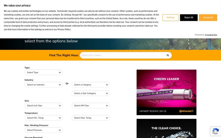 Screenshot of hoseselect.com