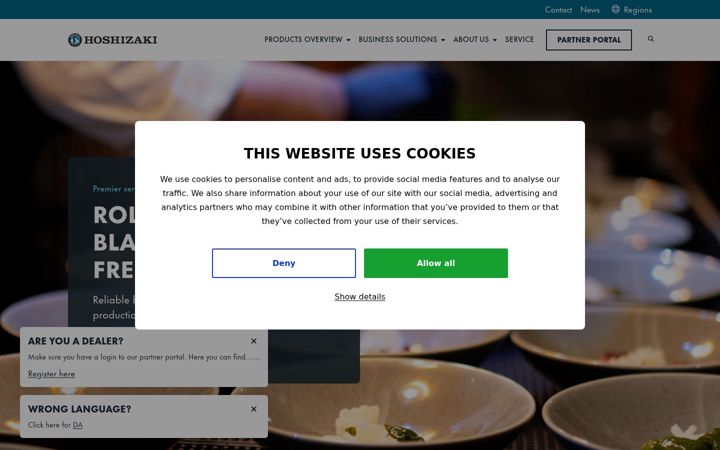 Screenshot of hoshizaki-europe.com
